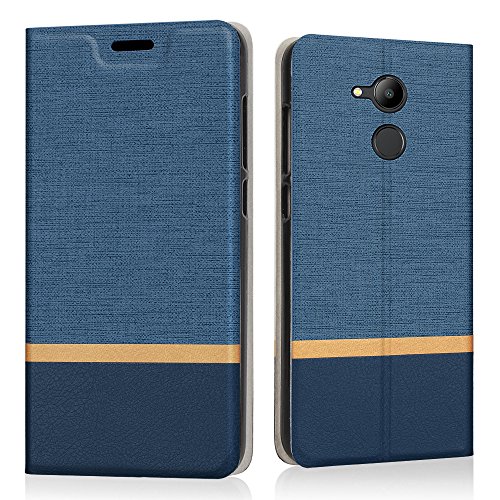 comprare on line Honor 6C Pro Custodia, Cover Huawei Honor 6C Pro, RIFFUE Copertura Protettiva Sottile del Modello Retrò in Denim a Portafoglio Liscio in Pellicola PU Per Huawei Honor 6C Pro - Blu prezzo