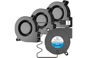 WINSINN 50mm USB Blower Fan 5V 5015 50x15mm Turbine Turbo Brushless (Pack of 4Pcs)