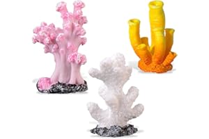 MaoNativey 3 Pezzi Corallo Artificiale per Acquario - Mini Decorazioni in Resina Colorata - Set per Fai da Te (Stile Barriera Corallina) per Acquari Dolce/Marino