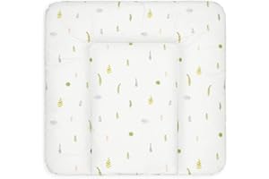 BONKY® Wickelauflage 75x72 cm - weiche Wickelunterlage - Baby Wickeltischauflage - Wasserdischt - Abwaschbar - Made in EU - 100% Oeko TEX - Botanik
