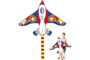 VLEDARLING Aquilone per Bambini e Adulti, Fighter Plane Kite, Aquiloni Colorati, Facile da Far Volare, per Principianti, con Linea di Kite da 100M
