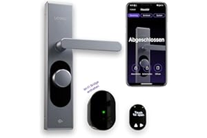 LOQED Touch Smart Lock Türschloss Silber - Elektronisches Türschloss Haustür - 256 bit Verschlüsselung - Smart Home Haustürschloss + Smartphone App - Smartes Türschloss Elektrisch
