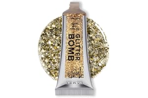 Lamel INSTA Glitter Bomb - Brillantini per Viso e Corpo - Cruelty-free - Texture Gel Trasparente e Scintillante - 20ml - Oro N.402