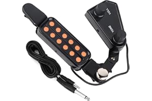 ZERODIS Pickup per chitarra, Pickup magnetico professionale Pickup portatile per chitarra acustica Pickup per chitarra Trasduttore con accordatore di volume e tono per chitarra acustica