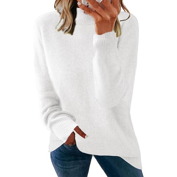 Yutdeng Cashmere Truien voor Dames UK Dames Schildpadhals Tops Lange Mouwen Zachte Warme Gebreide Trui Dikke Losse Casual Tops voor Herfst Winter, Licht Kameel, L