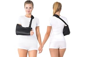 ‎TOROS-GROUP TOROS-GROUP Stabilizator barku temblak regulowany z przewiewnej siatki,chusta na ramię rozmiar Small czarny