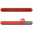 evermotor 2 Piece 139 X 18 X 6mm Motorcycle Reflector, Red Rear Reflector Self-adhesive Cat Eye for Bicycle E4 E-mark