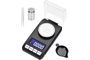 RWSRW Digitale Milligramm-Waage Taschenwaage Präzisions-Mg-Waage 0.001g/50G Feinwaage von Pulvern, Schmuck, Medizin, Taschenwaage mit Pinzette