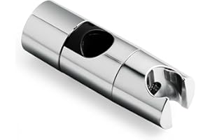 OFFO Handbrause Halterung 19-25 mm Verstellbarer Durchmesser, Duschbrausehalterung für Schiebestange einstellbar, Schieberklemme Bad Ersatz, Sprayer Halter, glänzend Chrom