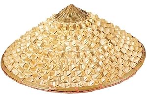Ayrsjcl Cappello di Paglia Vietnamita Giapponese Coolie Giapponese Paglia Bamboo Cono Sole Cappello Giardino Agricoltore Pesca