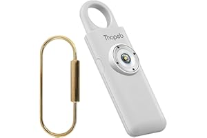 Thopeb Personal Alarm for Women– Extra Loud Siren and LED Strobe Light- Police Approved- Rechargeable- Original Self Defense Siren and Key Chain, Helps Elders & Super-Long Battery Life- (Silver)