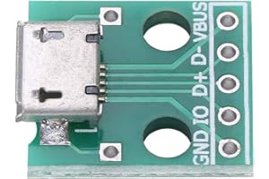 ODORKLE 10Pcs 5 Pin Micro USB Breakout Board USB to DIP Board Pinboard Micro USB to DIP Adapter Board 2.54mm Pitch Female Micro USB to DIP, USB DIP Adapter