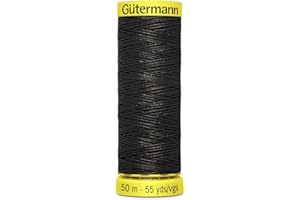 DIE STOFFTANTE Gütermann Fil de lin 50 m | Plusieurs couleurs (noir 7202)