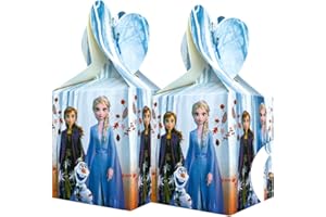 KSOPSDEY Cajas de Regalo de Papel, Frozen Cajas De Fiesta De Cumpleaños, 24 Pcs Frozen Cajas de Regalo de Papel, Ideal para Fiestas de Cumpleaños Infantiles, Baby Showers, Boda