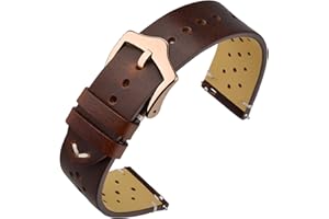 ANNEFIT Cinturini per Orologi in pelle Vintage, Cinturino 18mm 19mm 20mm 22mm a Sgancio Rapido per Uomo e Donna