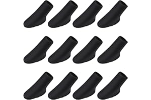 MAXQUU 12 tappetini nordic walking per bastoni da trekking, cuscinetti in gomma per bastoni da passeggio, tamponi in gomma, fissaggio bastone da trekking (nero)