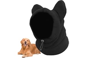 Kixolazr Chapeau d'Hiver pour Chien - Bonnet Chaud à Capuche Lavable avec Oreilles et Écharpe Chauffe-Cou pour Temps Froid