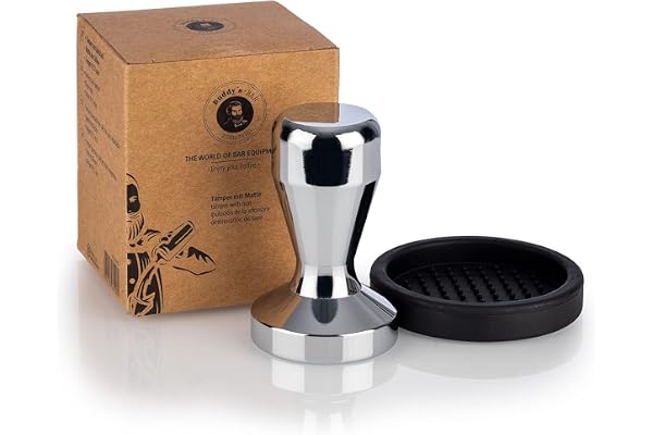 Buddy´s Bar - Barista Edition, Distributeur à café, Ø 51 mm, Hauteur : 3,5 cm, Outil de nivellement pour café Expresso en Acier Inoxydable, Aluminium, Accessoires Barista pour Porte-Filtre de 51 mm