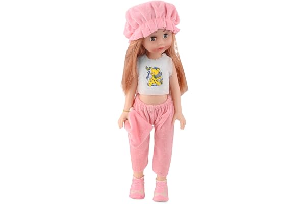 EL FIGO Cute Little Girl Doll for Kids in Pink Velvet Dress with Hat Suitable for Kids Age 02 Years & Above