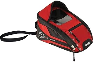 Oxford Products M2R Mini Tank Bag - Red. Motorcycle Magnetic Tank Bag., OL355