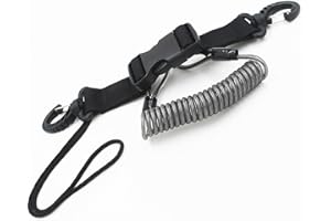 YYST One Stainless Steel Scuba Diving Lanyard Stainless Steel Spring Coiled Lanyard with Quick Release Buckle for Cameras and Dive Lights