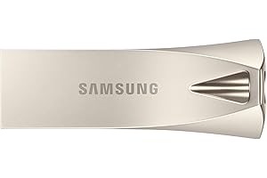 Samsung Clé USB BAR Plus de Type A, 256 Go, 400 Mo/s en lecture, 110 Mo/s en écriture, Clé USB 3.1, résistante aux chocs, champagne argenté, ‎MUF-256BE3/APC