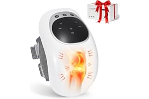 Yigowyigo Knee Massager, Wireless Knee Massager with Red Light, Heat & Vibration Function to Relieve Knee Pain, LCD Display, Adjustable Strap, Type-C Rechargeable, Gift for Family or Friend