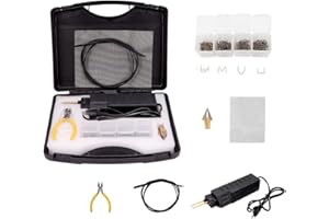 IRIISY Soldadores de Plásticos, 50W Máquina de Grapadoras en Caliente, Soldar Plastico Coche, Kit Reparación Herramientas Soldadura Parachoques de Coche con pinzas y 200 grapas
