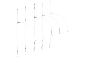 Luroad 5 Plataformas de Pesca de Mar, Anzuelos Púas Pesca de Mar, Plataformas de Aleta de Pesca de Mar, Tamaños 1, 2/0 para Platija de Pesca de Playa