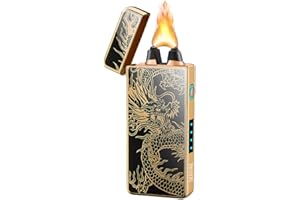 SKRFIRE Electric Lighter Dragon Lighter Windproof Flame Plasma Lighter Arc Lighter Rechargeable USB Lighter Candle Lighter with Battery Indicator(Dragon)
