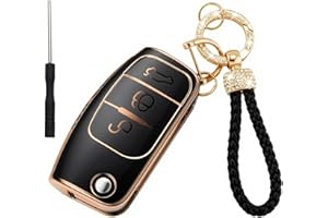 Asheyya Car Key Cover Cases Keychain for Ford 3, TPU Key Fob Cover Compatible with Focus Fiesta Galaxy Kuga C-Max S-Max Mondeo MK4 Focus