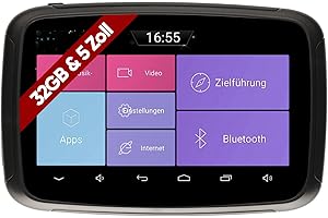 Elebest Rider AM500, Motorrad Navi, 5 Zoll Display, Android Navi, Motorrad Navigationsgerät,GPS, Motorrad Halterung Navi, Wasserdichtes Motorrad-Navigationssystem