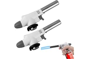DEFRESIT 2 Pieces Kitchen Blow Torch Cooking Blow Torch Gas Torch Flame Adjustable Gas Butane Culinary, Kitchen Butane Torchfor Home and Outdoor, Baking, Cooking, Camping and BBQ