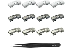 VINEEN 12stk Metall Ohne Binden Drücken Sie Lock Verschluss Schnellschnür System No Tie Shoelaces Schnalle Lazy Drehverschluss, für Sportschuhe Laufschuhe Freizeitschuhe Halskette Armband, Pinzette (3 Farben