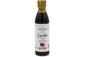 ‎VARVELLO Varello Balsamico Creme Erdbeere - 250ml - Crema con Aceto Balsamico di Moderna - Balsamico mit Erdbeer Aroma