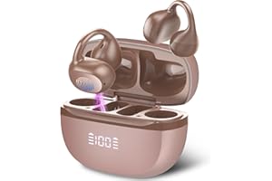 AGGOO Open Ear Earbuds,Wireless Earbuds Bluetooth 5.4 Ergonomic Clip-On Ear buds, Bone Conduction Over The Ear Headphones 48H Playtime, Perfect Running Headphones for Sports IPX7 Waterproof Touch Controls