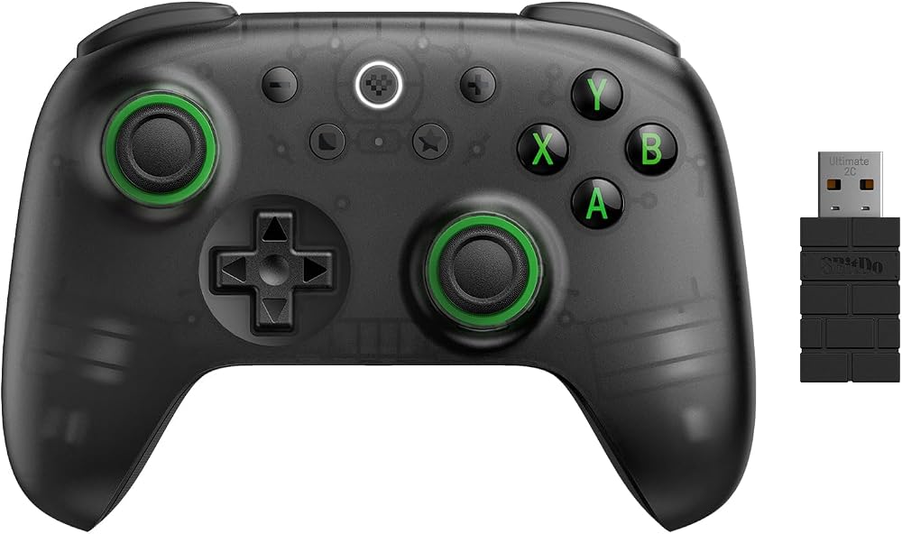 8BITDO ULTIMATE 2C KABLOSUZ KUMANDA - TRANSPARAN SİYAH