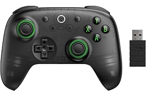 8BitDo Ultimate 2C Wireless Controller for Windows PC and Android, with 1000 Hz Polling Rate, Hall Effect Joysticks and Triggers, and Remappable L4/R4 Bumpers (Transparent Black)