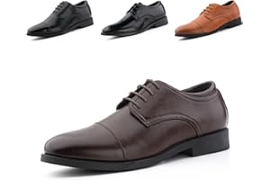 Hitmars Zapatos Derby Hombre Oxfords Cordones Cuero Patente Traje Clásicos Formales Zapatos Vestir Brogue Negocios Boda Casuales Fiesta Negro Marrón EU 39-47