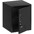 JINGUR Metal Storage Locker Cabinet with Locking Door and Adjustable Shelf for Home Office Living Room Workshop Organization (Black)