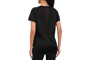 Gyabnw Maglietta Sportiva Donna Manica Corta Elastico T-Shirt Palestra Donna in Rete Traspirante Top Asciugatura Rapida Fitness Yoga Running Danza