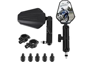 RUNFARR 1 paio di specchietti retrovisori laterali per moto, pieghevoli, universali, in lega di alluminio, per la maggior parte delle moto, scooter, quad, ATV