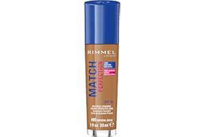 Rimmel London Match Perfection Foundation Base de Maquillaje Tono 400 Natural Beige - 30 ml
