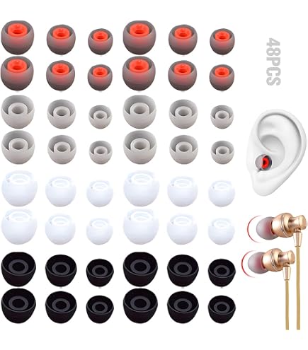 HoAhaMay 54 Auricolari In Silicone Di Ricambio – 3 Misure (S/M/L) E 3 Colori, Per Cuffie In-Ear - 3
