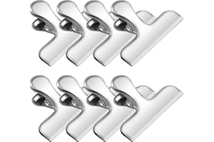 Artcut 8 Pack Bulldog Clips, 3 Inch Wide Binder Clips, Silver Stainless Steel Metal Clips for Organizing Files, Photos, Bags, Papers, Clips Clamps, Bulldog Clips Large Heavy Duty, Stationary Clips