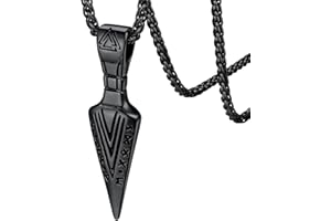 FaithHeart Collar Vikingo Colgante Hombre Vegvisir Thor Flecha Acero Inoxidable 316L Talismán Nórdica Joyería Protección Familia