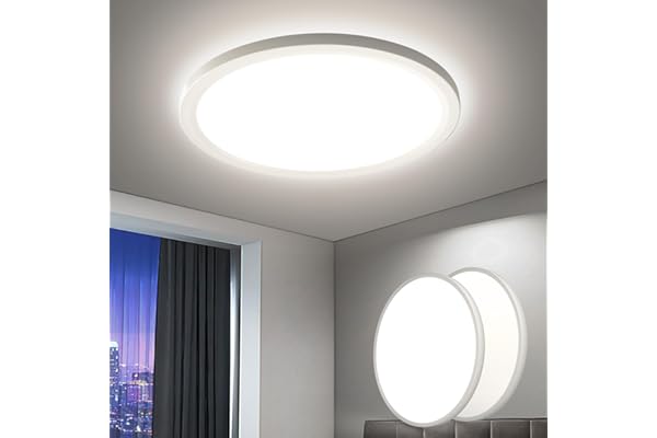 EASY EAGLE Lampara Techo LED: 4000K Plafon LED Techo Downlight para Salon Cocina Pasillo Baño Sala Dormitorio18W 1800LM 22CM (Pack of 2)