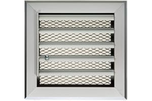 DEMLOU Griglia di Ventilazione in Alluminio con Alette curve che Vengono Spostate Tutte Insieme Nella Posizione Superiore 15 x 15 cm, Centrale o Inferiore per Dirigere di Conseguenza il Flusso d'Aria.