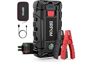 BRPOM Car Jump Starter, 9000A 21800mAh Car Battery Jump Starter 12V (for 8.0L Petrol or 6.5L Diesel), Portable Jump Starter, Quick Charge QC3.0, Long Standby