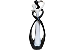 PIGPIGFLY Statua Amanti,Statue Decorative,Decorazioni per Ufficio,Figura Decorative, Statuette Decorative Casa, Soggiorno Decorativo Moderno da Appoggiare, Scultura Astratta in Poliresina(Nero+Bianco)
